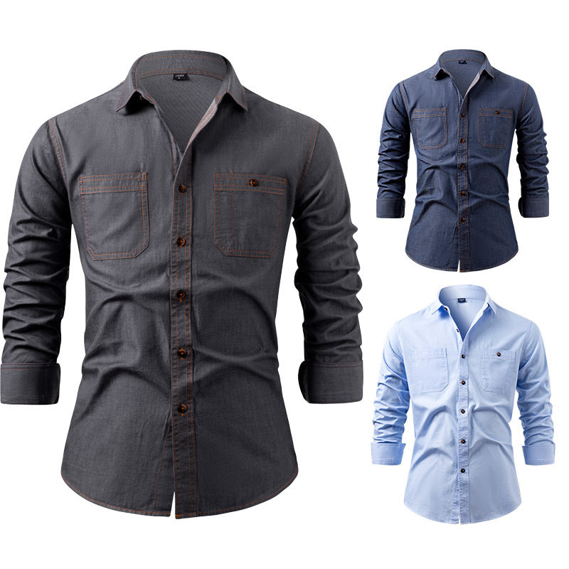 American Retro Denim Shirt Men's Cotton