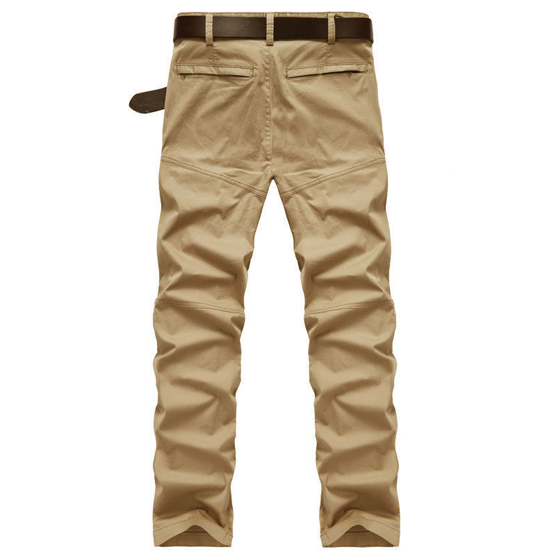 Men's Solid Color Straight Stretch Military Trousers