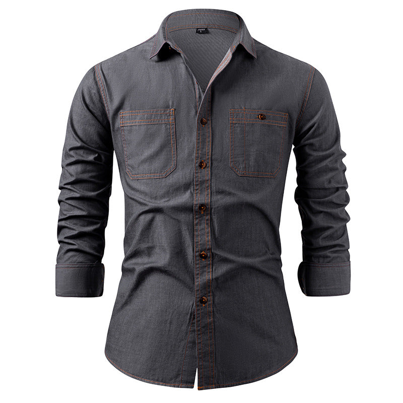 American Retro Denim Shirt Men's Cotton