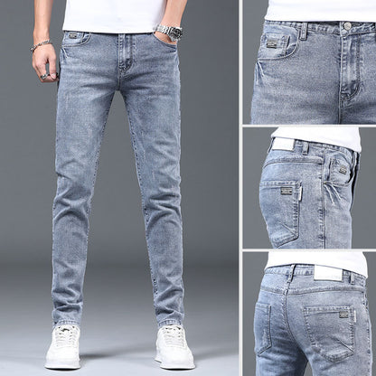 Light Gray Straight Slim Jeans