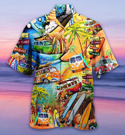 Fashion Bus Pattern Summer Men's Casual Shirt