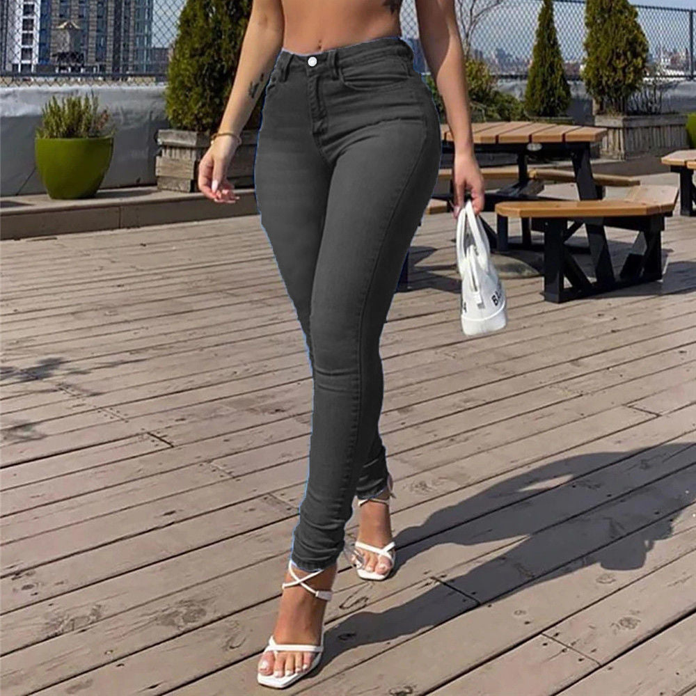 Sexy Peach Hip Skinny Jeans For Women