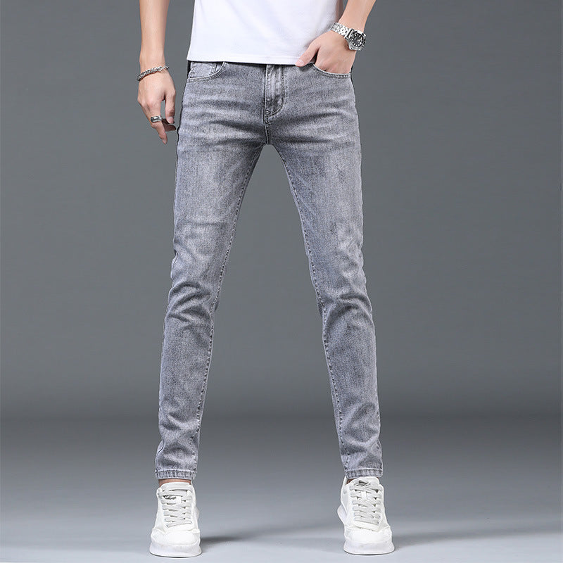 Light Gray Straight Slim Jeans