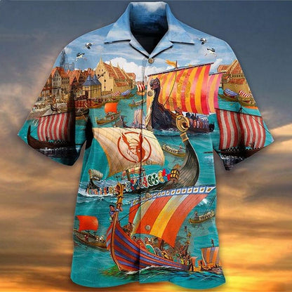 Fashion Bus Pattern Summer Men's Casual Shirt