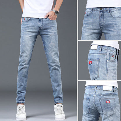 Light Gray Straight Slim Jeans