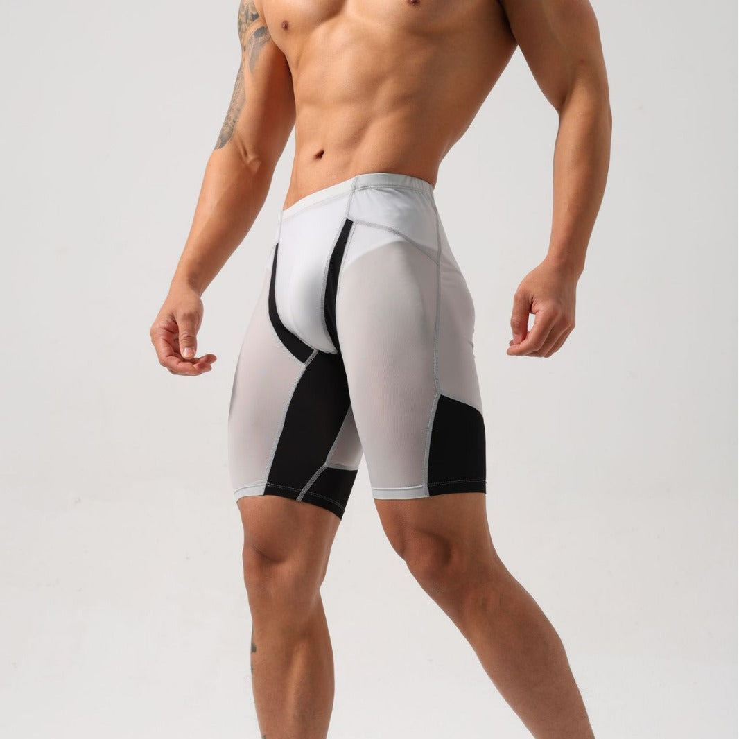 Men's Fitness Tight Shorts Quick-drying Ice Silk