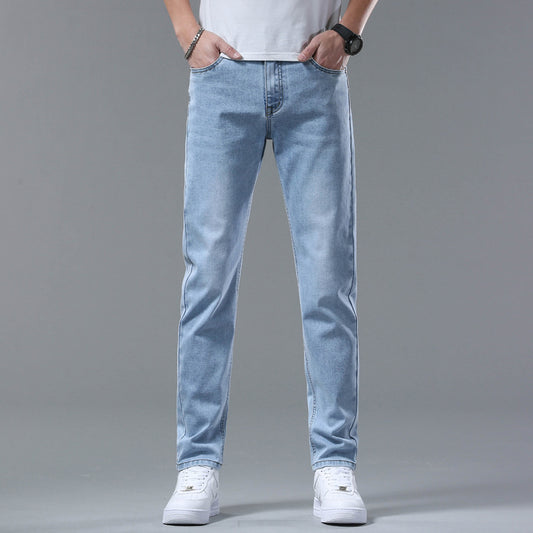 Men's Pants Stretch Slim-fitting Small Straight Trousers