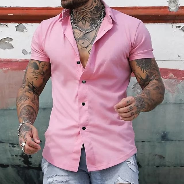 Simple Summer Men's Casual Solid Color Shirt