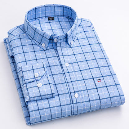 Brushed Yarn-dyed Plaid Business Casual Shirt