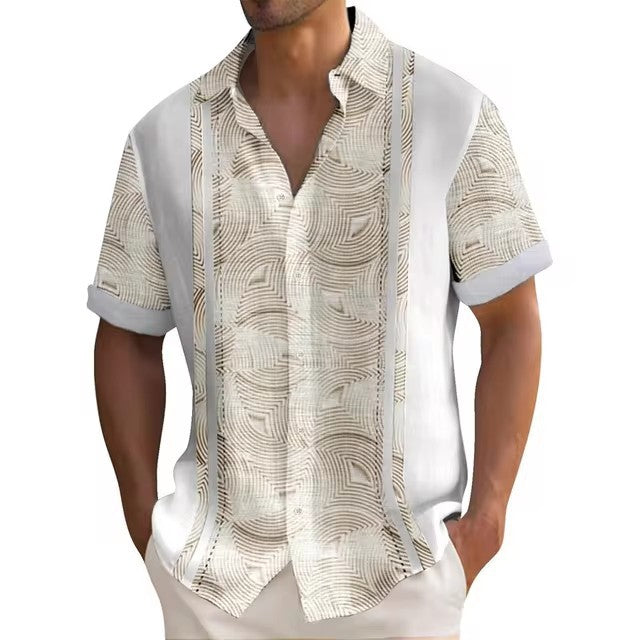 3D Digital Printing Summer Striped Shirt Male