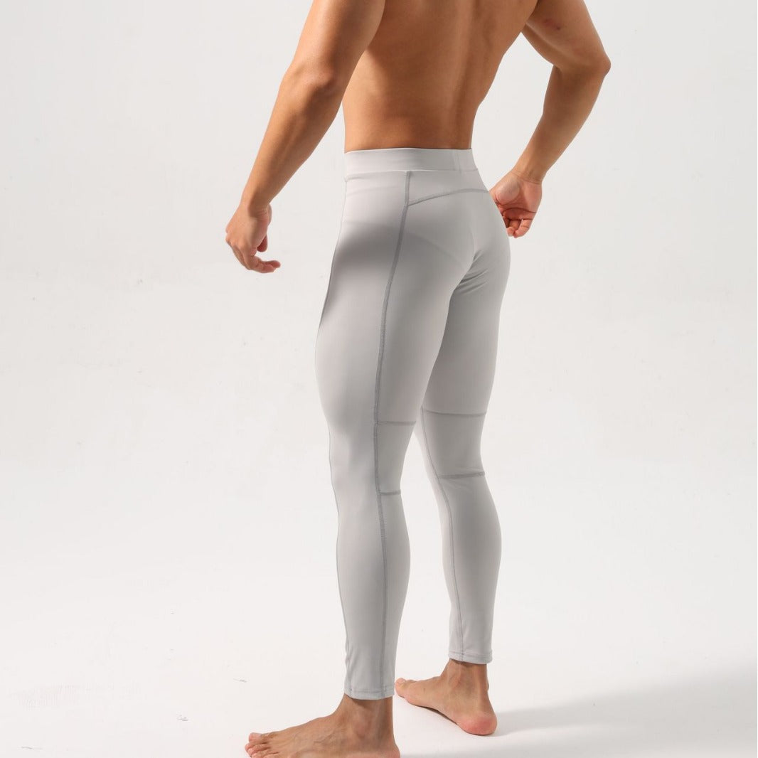 Men's Stretch Sports Solid Color Fitness Tights