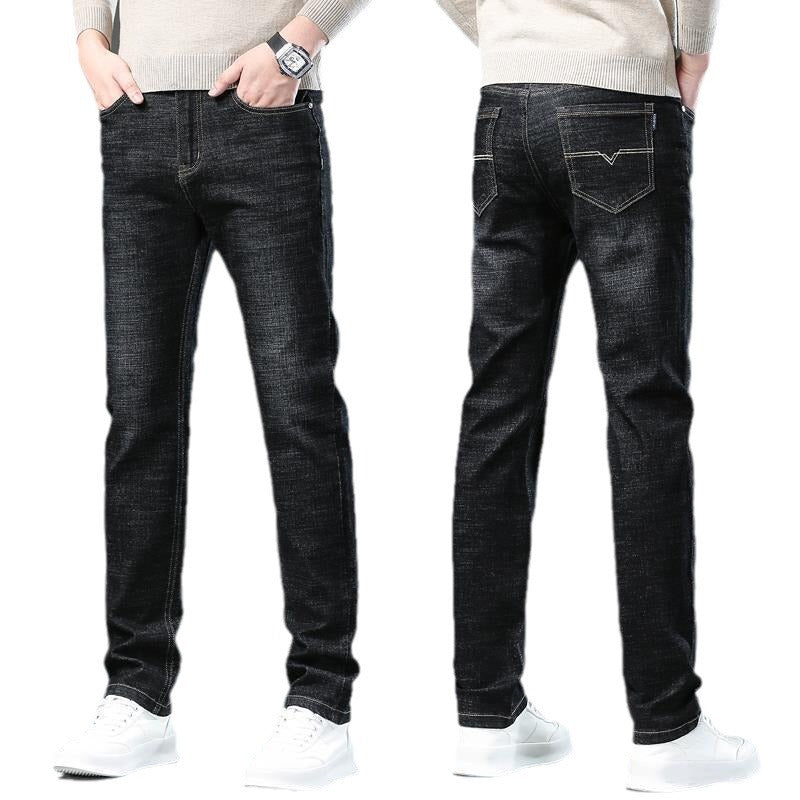 Men's Business Straight Loose Elastic Jeans