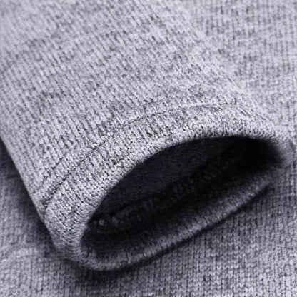 Gray Long Sleeves Thickening Polo Thick Needle