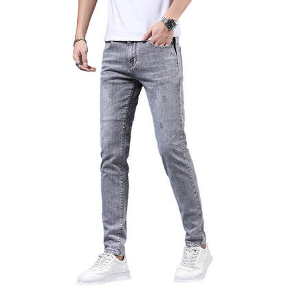 Light Gray Straight Slim Jeans