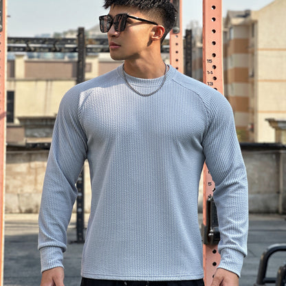 Autumn And Winter Round Neck Men's Casual Sports Trend Loose-fitting Plus Size Pullover Long Sleeve