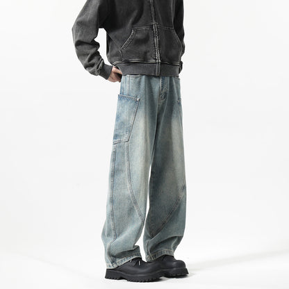 New Men's Matchet Pants Stitching Three-dimensional Design Trousers