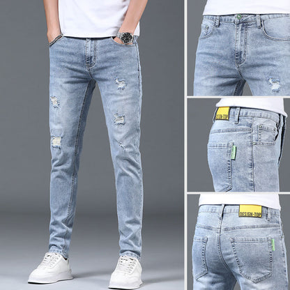 Light Gray Straight Slim Jeans