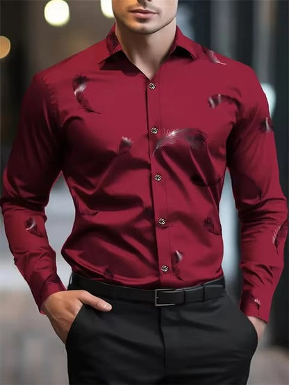 Men's Fashion Striped 3D Digital Printing Shirt