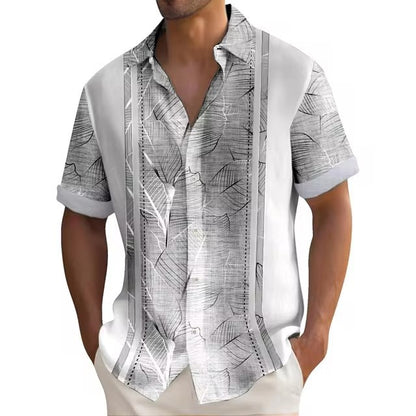 3D Digital Printing Summer Striped Shirt Male