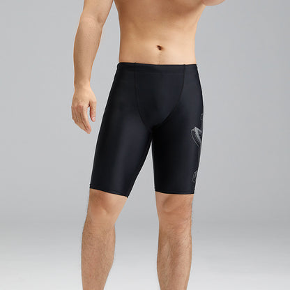 Tight Breathable Brocade Men's Swimming Trunks