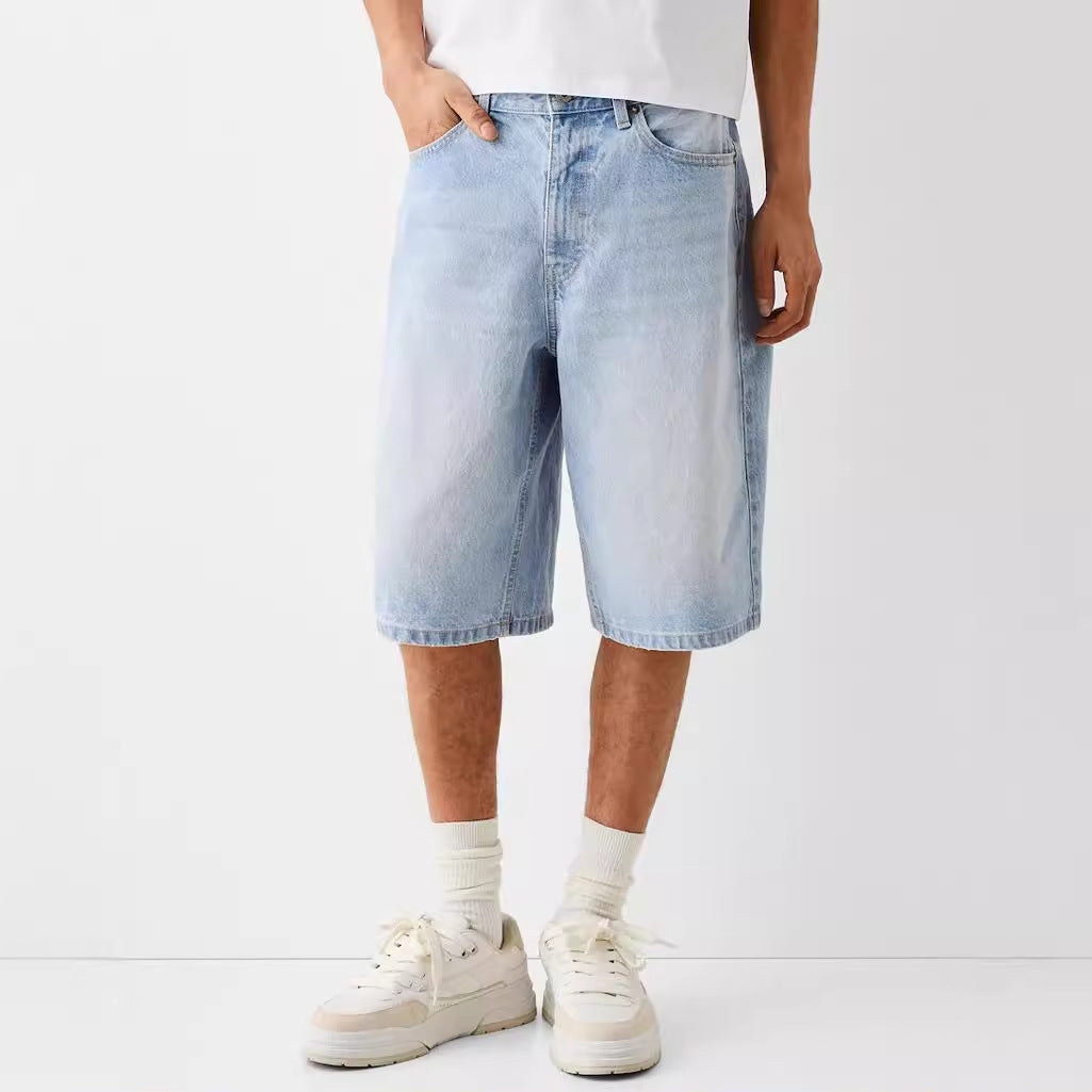 European And American Men's New Denim Middle Pants