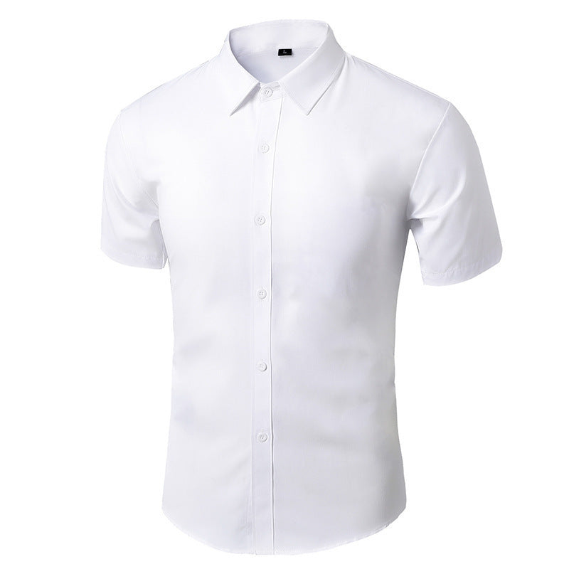 White Shirt Men's Long Sleeve Non-ironing Business Formal Wear Slim Korean Style Business Working Casual Suit Shirt