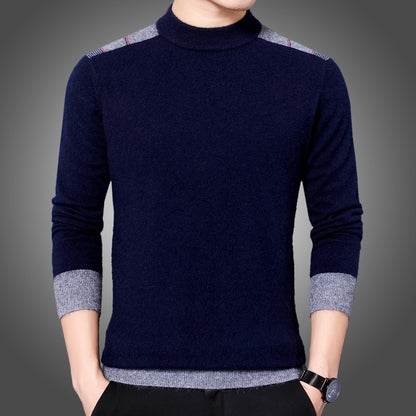 Men's Double-sided Velvet Long-sleeved Bottoming Shirt Mock Neck Sweater