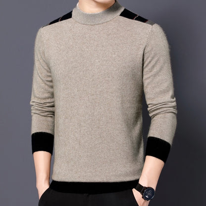 Men's Double-sided Velvet Long-sleeved Bottoming Shirt Mock Neck Sweater