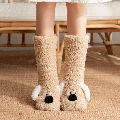 Chaussettes chaudes d'hiver en forme de chien