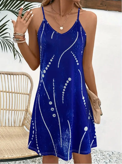 Robe Bleu pour femme avec motif