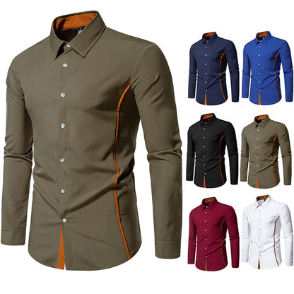 Contrast Color Shirt European And American Fashion Casual