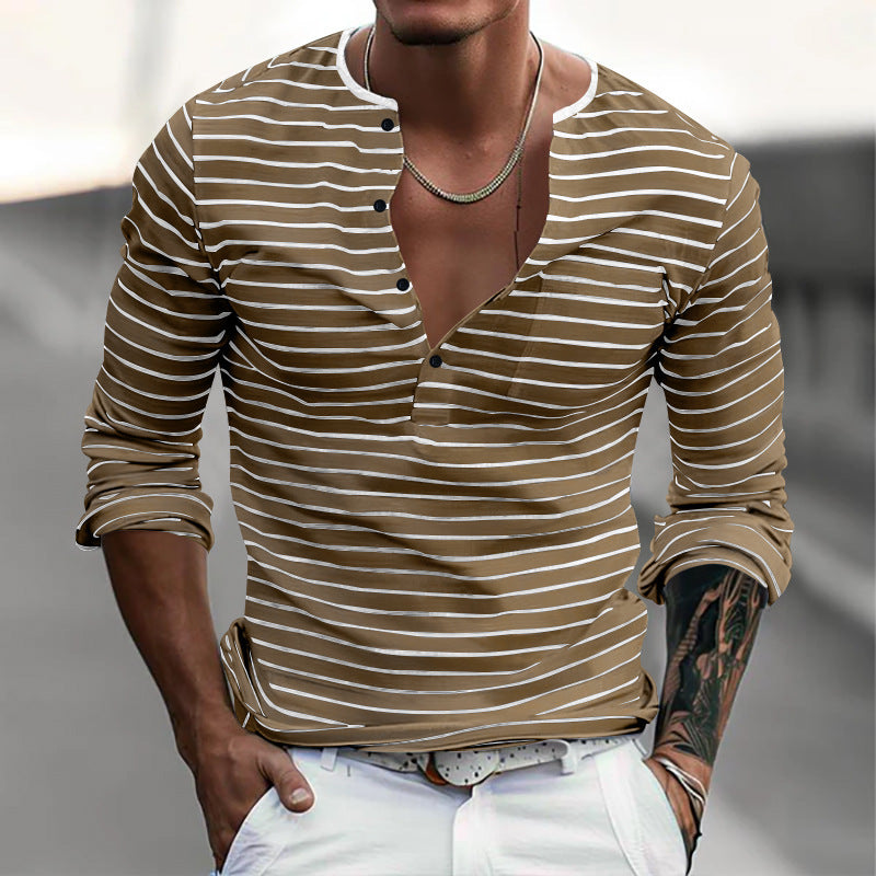 Men's All-match Casual Horizontal Stripes T-shirt