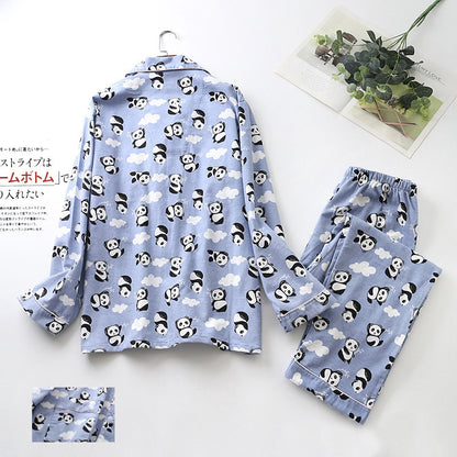 Men's Printed Long-sleeved Trousers Pajama Set