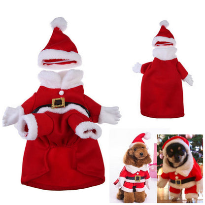 Three Dimensional Christmas Suit Hat Transform Dog Clothes