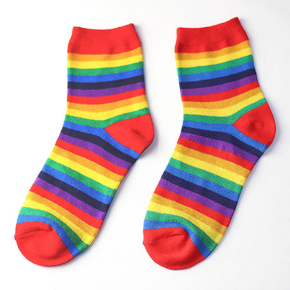 Color Striped Korean Women's Socks