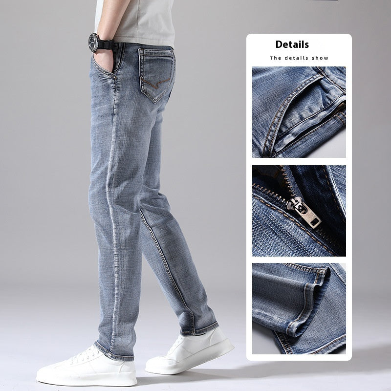 Retro Thin Jeans Straight Loose Casual Trousers Men