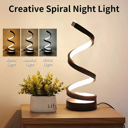 Lampe de chevet en spirale à LED Blanche