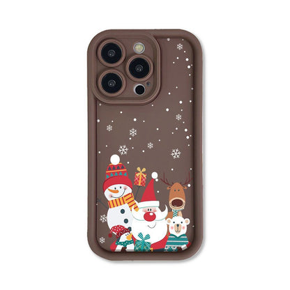 Cute Santa Claus Phone Case Frosted Advanced Christmas Pattern Case For Phone Shockproof Soft Silicone Phone Cover