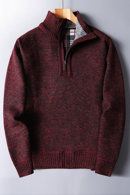 Loose Knit Coat Plush Men's Zipper Sweater