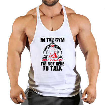 Summer Men's Vest Casual Sports Bottoming Shirt Round Neck I-shaped Fitness