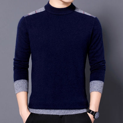 Men's Double-sided Velvet Long-sleeved Bottoming Shirt Mock Neck Sweater