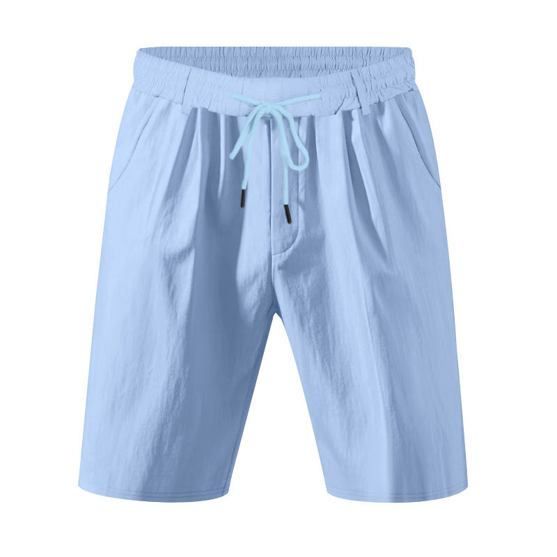 American Casual Men's Linen Summer Breathable Tether Beach Shorts