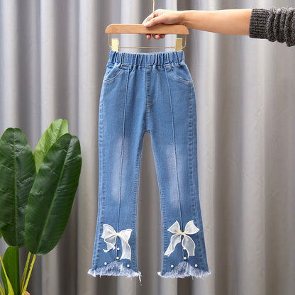 Children's Denim Wide Leg Pants Casual Speaker