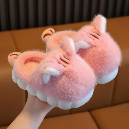 Children's Cotton Slippers, Cute Kitten, Warm And Cold Resistant, Thick Soft Sole