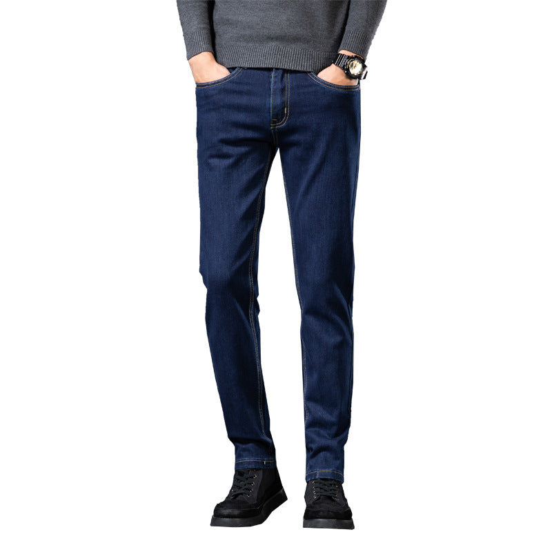 Slim Fit Elastic Straight Jeans For Men