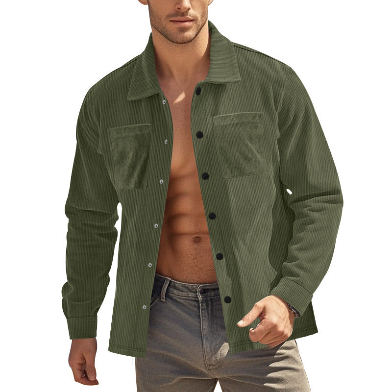 Men's Heavy Corduroy Shirt Long Sleeve Shirt