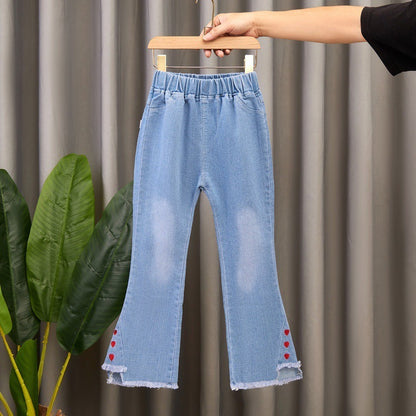 Children's Denim Wide Leg Pants Casual Speaker