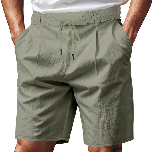 American Casual Men's Linen Summer Breathable Tether Beach Shorts