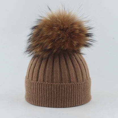 High End Striped Curled Edgeless Knitted Hat