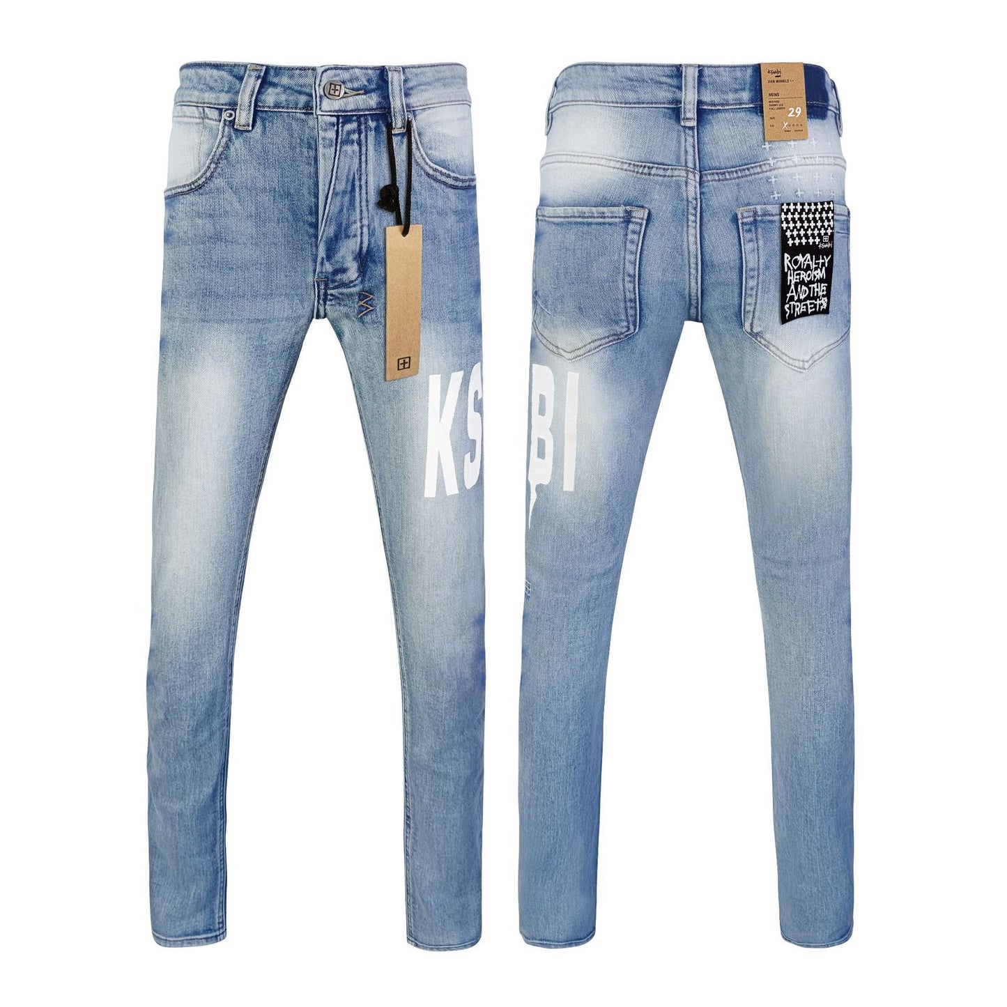 Straight Ripped Stretch American High Street Casual Men's Jeans